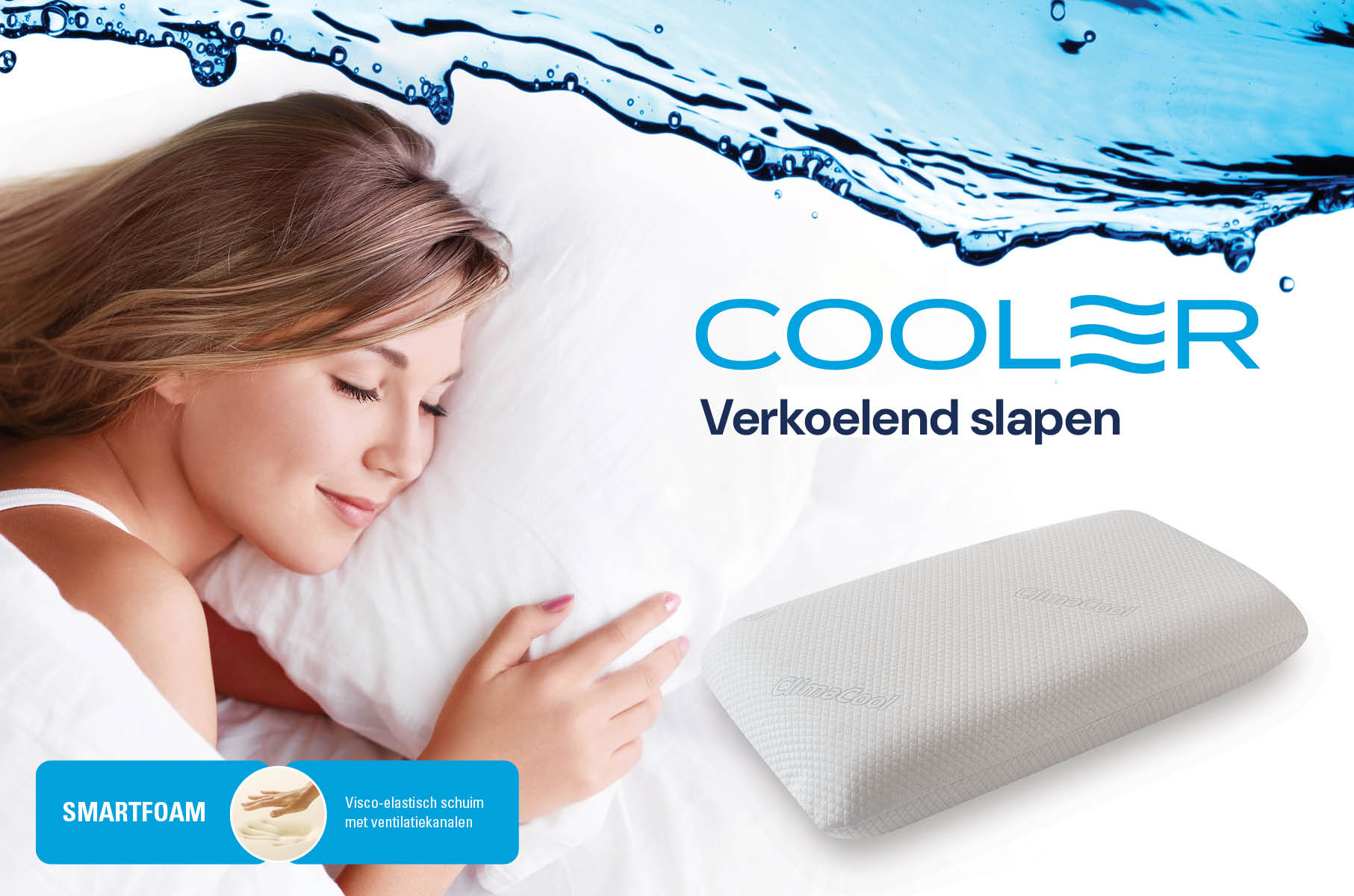 Met het Cooler Smartfoam gelkussen van Gezondheidskussen behoort dit tot het verleden.