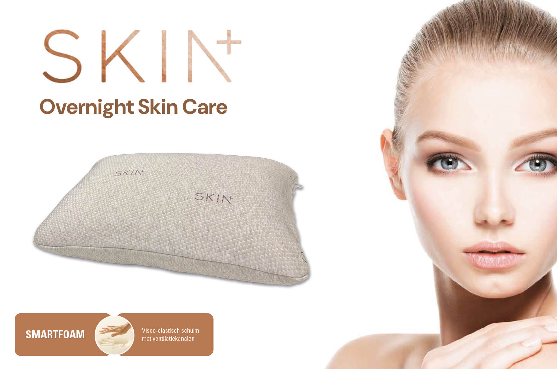 Slapen op het Smartfoam Skin Plus kussen van Gezondheidskussen met probiotic technology.